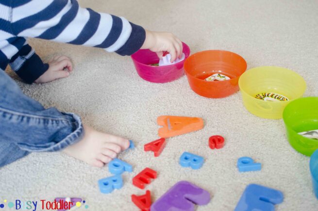 ABC SORT: An alphabet activity for toddlers and preschoolers - Busy Toddler