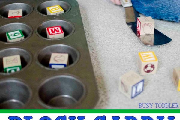 BLOCK CARRY: A simple fine motor skills activity for toddlers; easy toddler activity