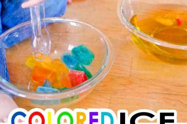 COLORED ICE TRANSFER: A fun toddler science activity; easy indoor activity