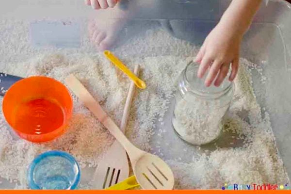 RICE BIN: A quick and easy toddler activity