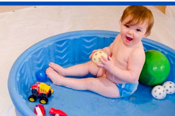 INDOOR POOL: Create a fun sensory experience with a wintertime pool party. Are you daring enough to try this fun activity?
