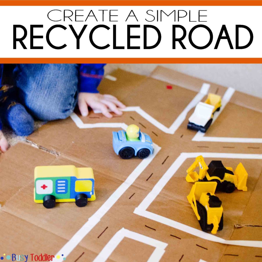 Recycled Road Imaginative Play - Busy Toddler