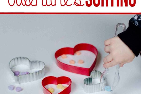 VALENTINE'S DAY SORTING ACTIVITY: A simple sorting game for toddlers using Conversation Hearts