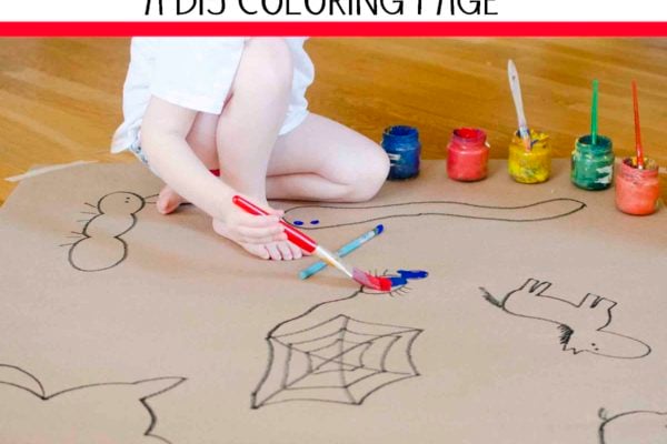 GIANT PAINTING: An east toddler activity. Create a DIY coloring page for your child to paint - they'll love it!