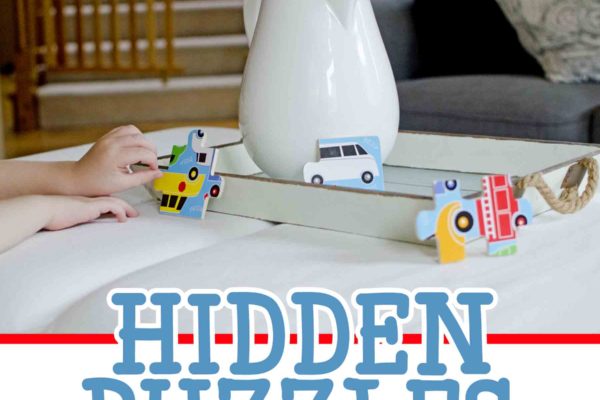 Puzzle Hide and Seek: Play a fun hidden puzzles game with toddlers and preschoolers; add a fun, easy element to traditional puzzle play; easy indoor activity