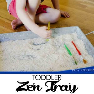 Toddler Zen Tray: Create a calming sensory experience with this easy activity; perfect indoor activity for toddlers and preschoolers