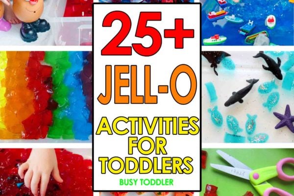 JELL-O ACTIVITIES FOR TODDLERS: Have some sensory fun with these amazing Jell-O activities for toddlers and preschoolers; messy sensory fun with these easy indoor and outdoor activities; quick and easy fun