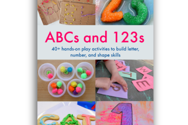 ABCs and 123s: 40+ amazing letter and number activities for kids! This great book is full of play based learning ideas perfect for home, classroom, and outside fun.