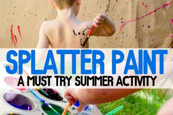SPLATTER PAINT: A must try summer activity for kids of all ages; toddlers and preschoolers will love this messy art activity; process art for toddlers;