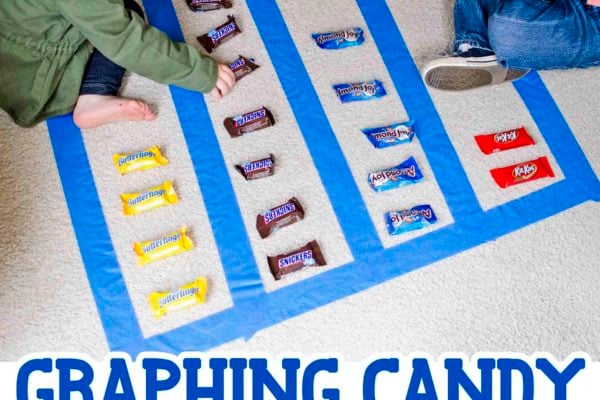 GRAPHING CANDY - A yummy math activity for toddlers and preschoolers; a great way to use Halloween candy; simple math activity; math with toddlers