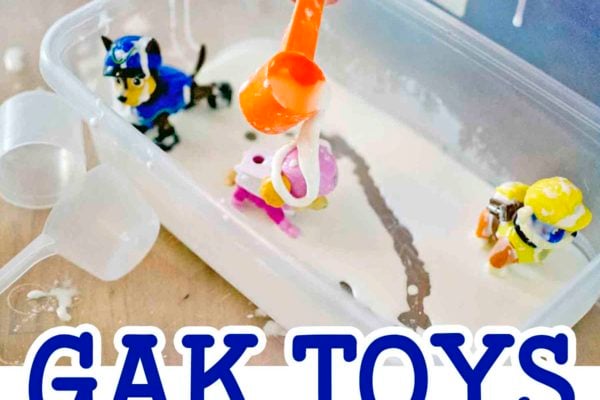 GAK TOYS: A fun silly activity that toddlers will love. A fun sensory activity that's quick and easy to set up. A great indoor activity for toddlers and preschoolers.