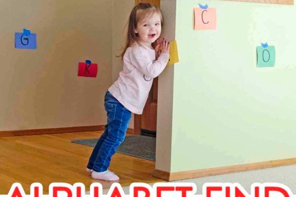 ALPHABET FIND: A quick and easy activity for toddlers; this activity will get kids moving and learning; kids will love this fun indoor activity that's great for learning letter names and letter sounds