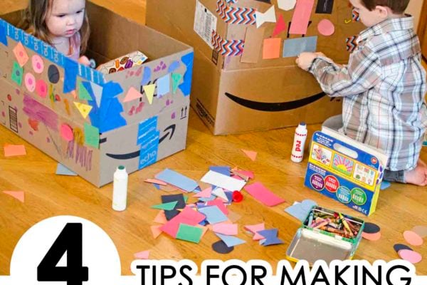 TIPS FOR MAKING EXTREME BOXES: This isn't normal box decorating - this is a legitimate toddler activity that kids love so much! A great indoor activity that you can save and play with for months. A quick and easy toddler activity that's perfect for rainy days.