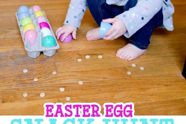 EASTER EGG SNACK HUNT: Check out this simple Easter activity perfect for toddlers of all ages. They will love this hidden snack activity! It's perfect for a rainy day and so quick and easy to set up!