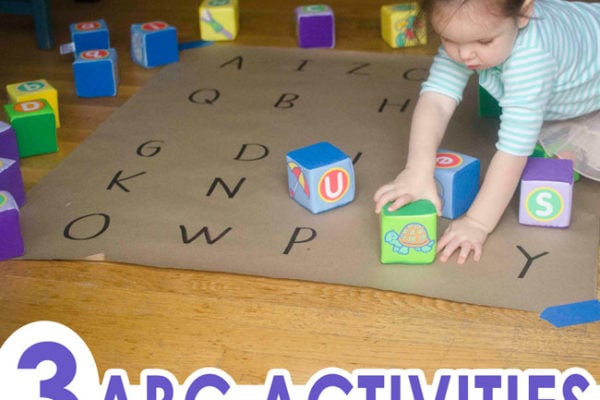 Play-based alphabet activities: Check out these awesome ideas for toddlers; quick and easy alphabet activities; easy indoor activities from Busy Toddler (#sponsored by Lakeshore)
