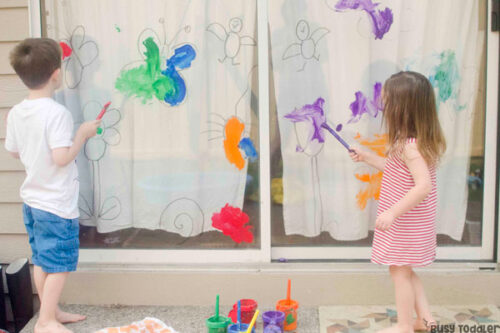 Giant Window Paint Activity - Busy Toddler
