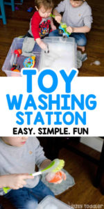 Toy Washing Station: A Quick &amp; Easy Activity - Busy Toddler