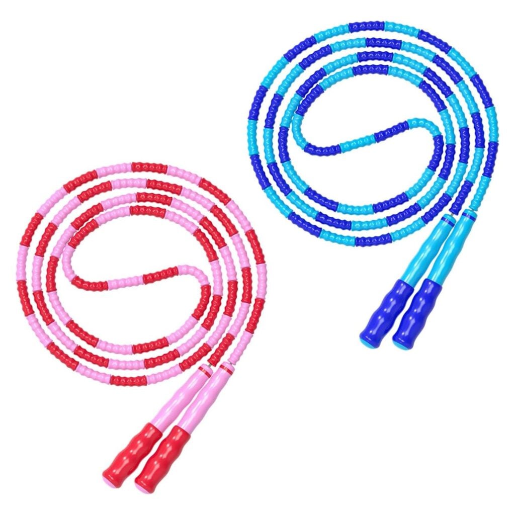 Blue and pink jumpropes