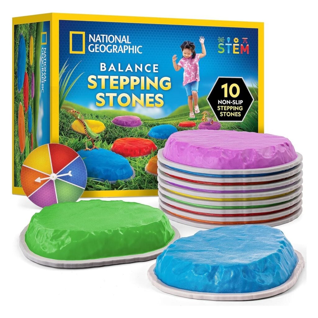 Image of colorful outdoor stepping stones toy for kids
