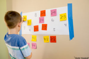 Post-It Math Activity for Teaching Addition - Busy Toddler
