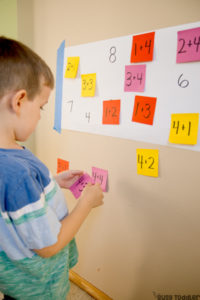 Post-It Math Activity for Teaching Addition - Busy Toddler