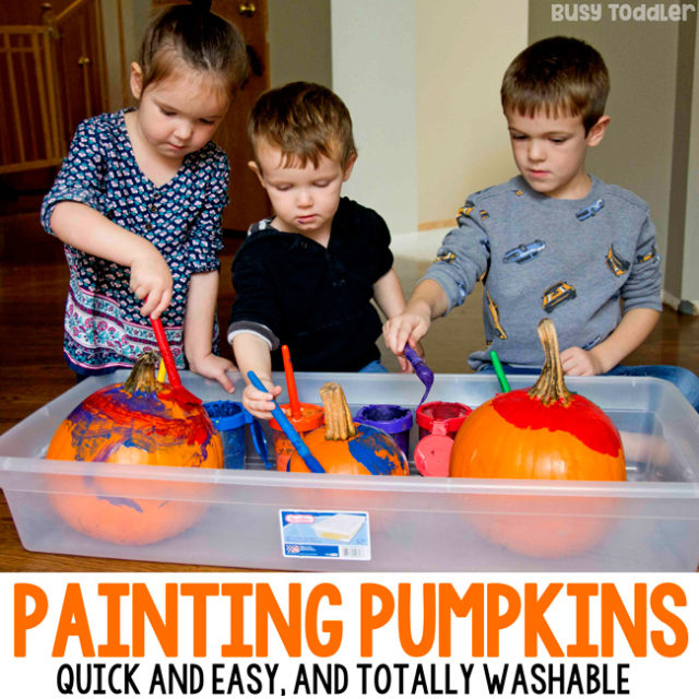 Painting Pumpkins Halloween Art Activity Busy Toddler
