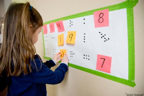 Post-It Number Match Math Activity - Busy Toddler