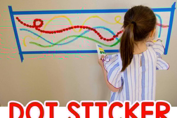 DOT STICKER MAZE: a quick and easy dot sticker activity; easy toddler activity; easy preschool activity; quick and easy activity; rainy day activity; fine motor skills activity from Busy Toddler