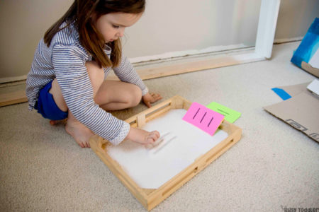 Salt Writing Tray Activity - Busy Toddler