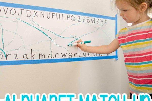 ALPHABET MATCHING ACTIVITY: A quick and easy preschool activity; learning letters activity; alphabet knowledge activity; easy rainy day activity from Busy Toddler