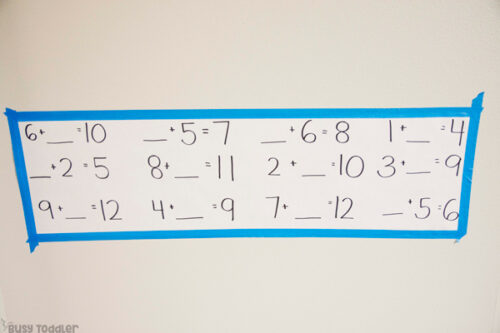 Finish the Equation Math Activity - Busy Toddler
