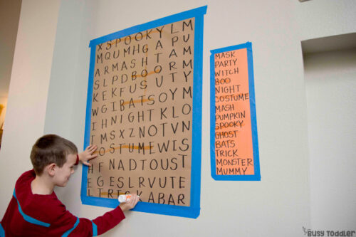 Giant Halloween Word Search - A Literacy Activity from Busy Toddler