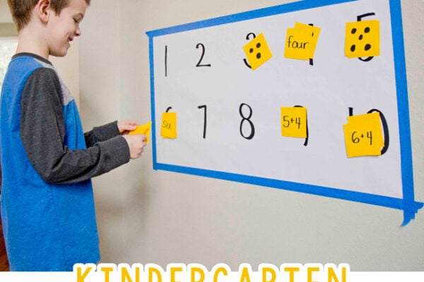 KINDERGARTEN NUMBER MATCH: Need a fun way to get your kindergartener active in math? Try this quick and easy number sense activity from Busy Toddler.