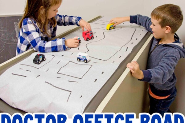 DOCTOR'S OFFICE ROAD: Make a doctor's officer road for your kids to play with at the office. it's a quick and easy way to calm kids down as they wait for the doctor