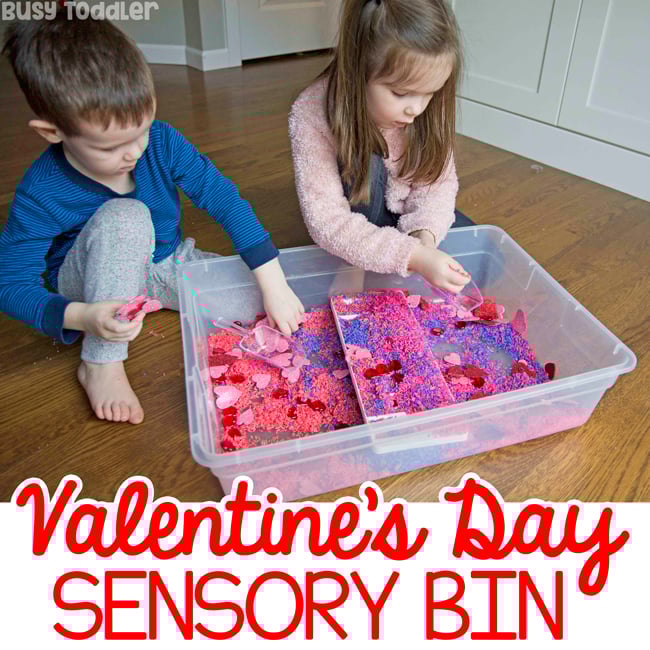 Valentine S Day Sensory Bin With Cheap Supplies Busy Toddler