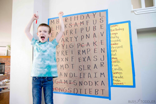 Birthday Word Search Activity for Kids - Busy Toddler