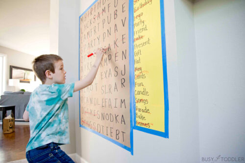 Birthday Word Search Activity for Kids - Busy Toddler