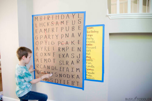 Birthday Word Search Activity for Kids - Busy Toddler