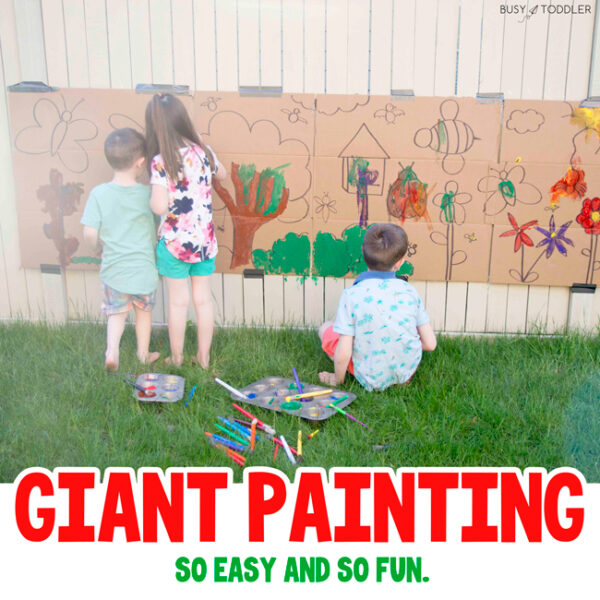 Giant Painting An Easy Outdoor Art Activity Busy Toddler
