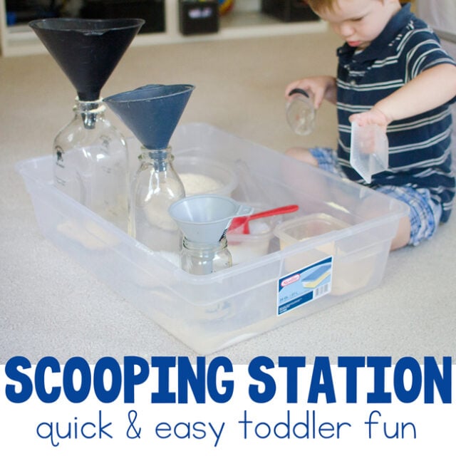 Scooping Station A Sensory Pouring Activity Busy Toddler