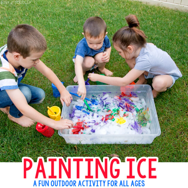 Ice Painting An Easy Summer Activity Busy Toddler