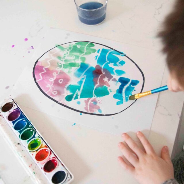 Easter Crayon Resist Art Activity Busy Toddler