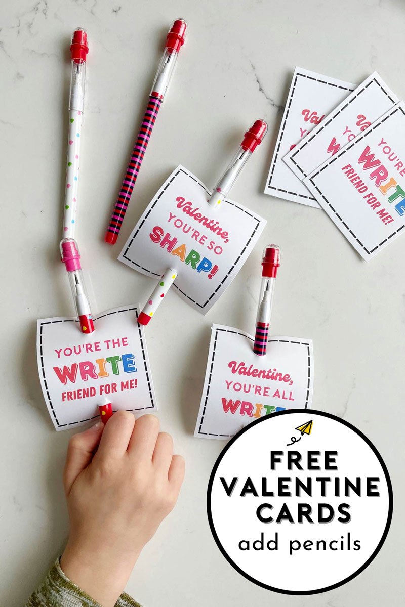 Printable Valentine Cards with Pencils Busy Toddler Printable Valentine Cards with Pencils Busy Toddler
