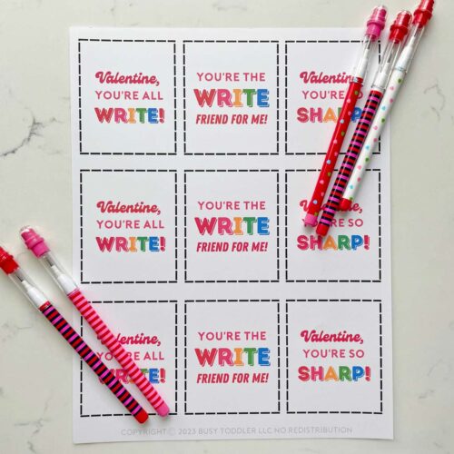 Printable Valentine Cards with Pencils Busy Toddler Printable Valentine Cards with Pencils Busy Toddler