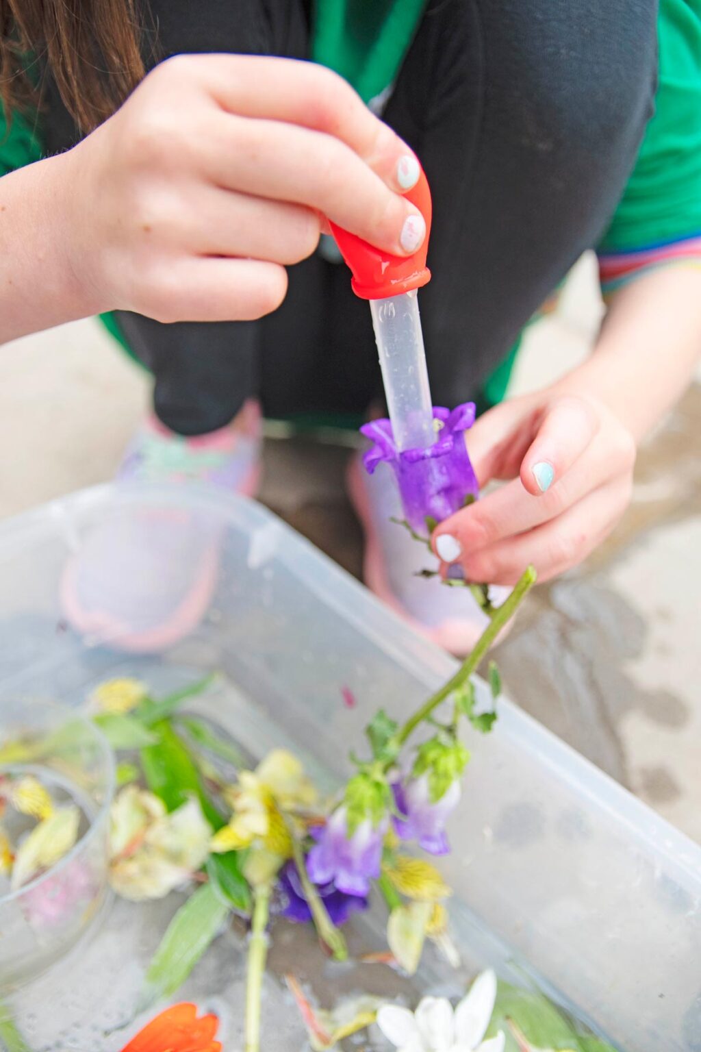 Flower Soup Outdoor Sensory Bin - Busy Toddler