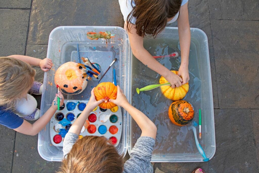 Pumpkin Paint and Wash Station Busy Toddler