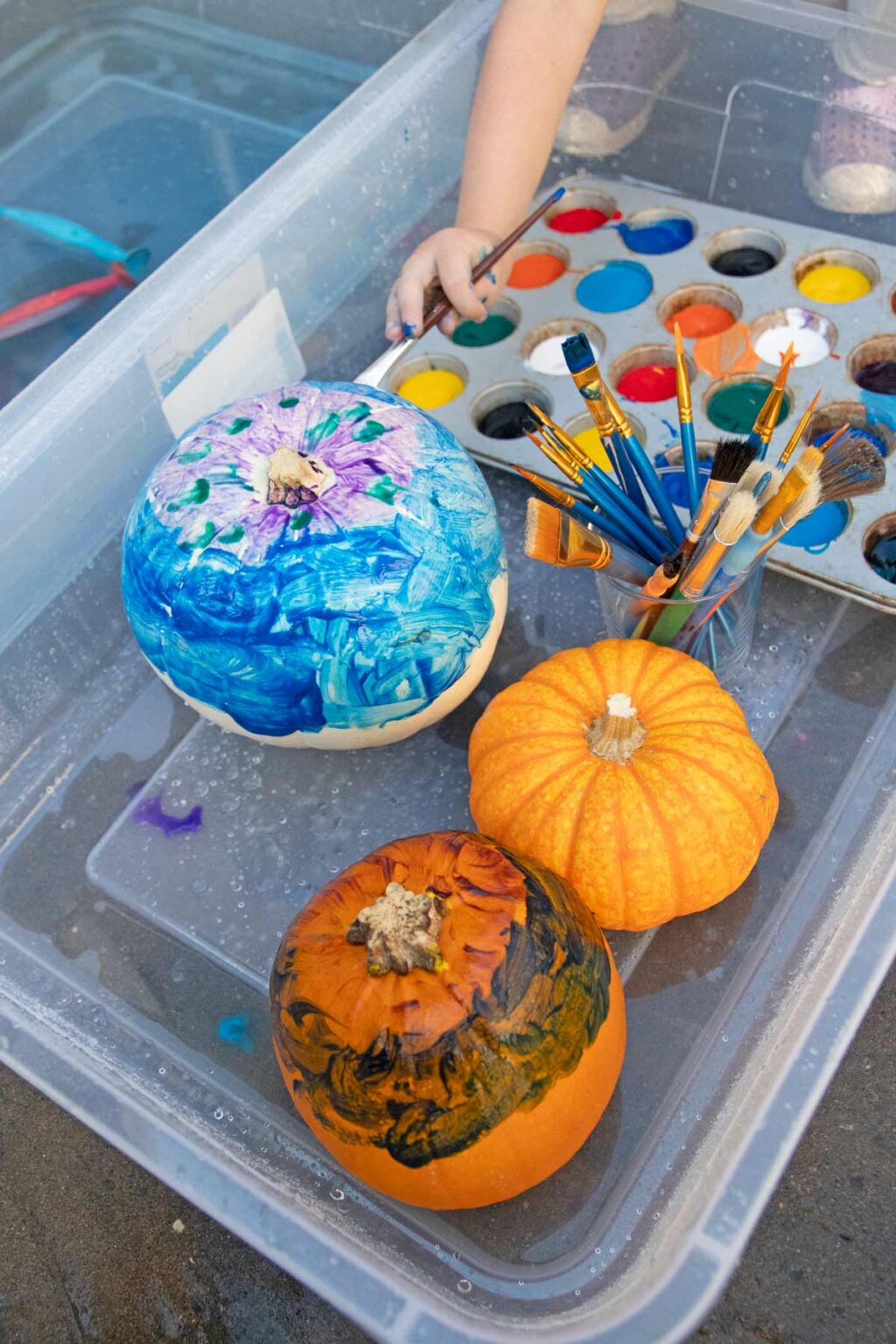 Pumpkin Paint and Wash Station Busy Toddler