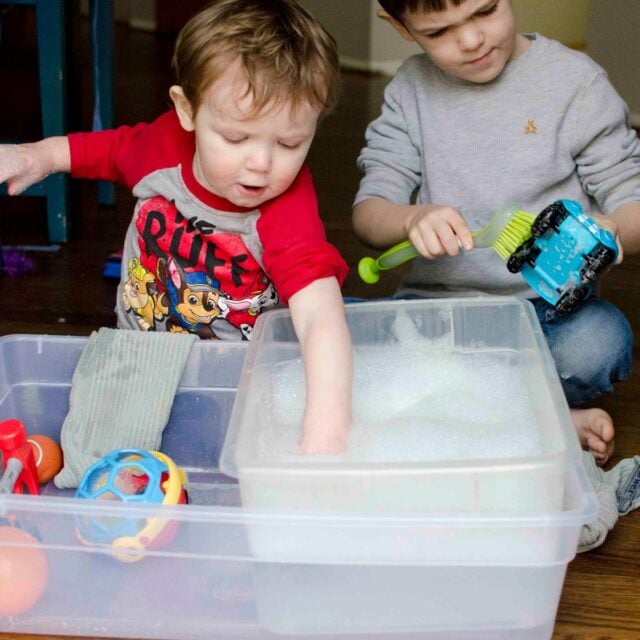 Pouring Skills: Make an Indoor Pouring Station - Busy Toddler