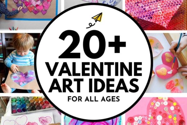 20+ Valentine Art Ideas for All Ages: image shows 8 photos of Valentine's day art activities
