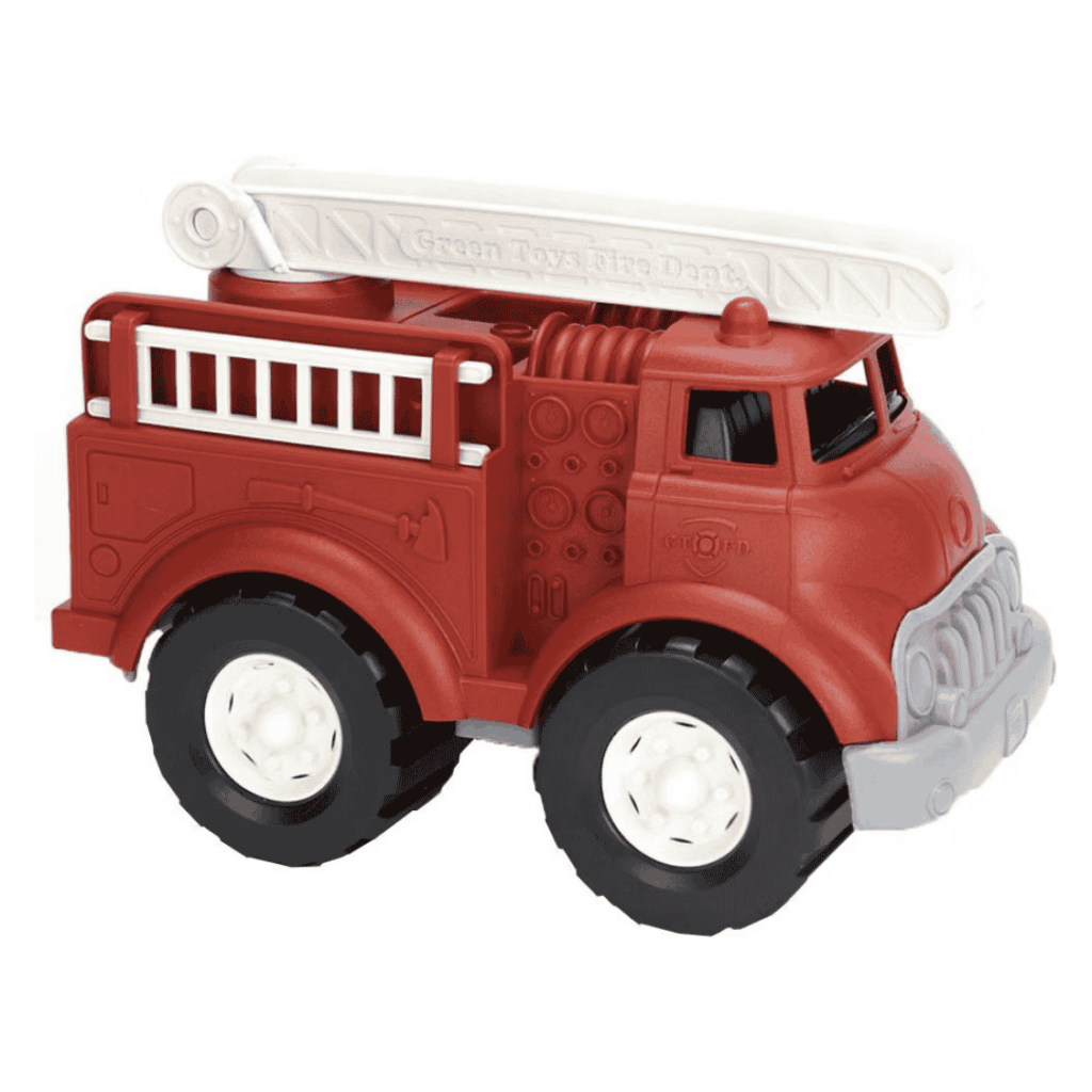 Green Toys Fire Truck: Toy fire truck with no batteries, lights, or sounds.